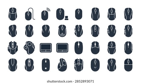 Collection of computer mouse and touchpad icons
