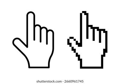 Collection of computer pointer and cursor sign in flat style vector