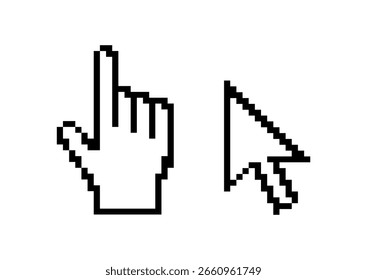 Collection of computer pointer and cursor sign in flat style vector