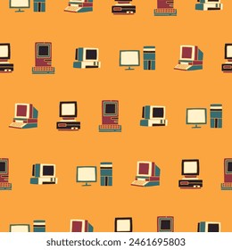 Collection of Computer Seamless Pattern Vector illustration for Print, Wallpaper, Decoration.