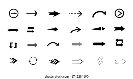 Colección de flechas de concepto para diseño web, aplicaciones móviles, interfaz y más.Arrow. Cursor. Colección vectorial de flechas.