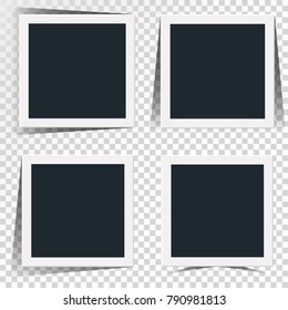 Collection of the concept of rotation of the retro photo frame isolated transparancy background.