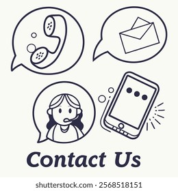 Collection of Connect Icons. Contact icon vector. Home, location, call, at, email, address, globe, chat, message, mail, telephone, information, support, search, website, icon. Vector Illustration.