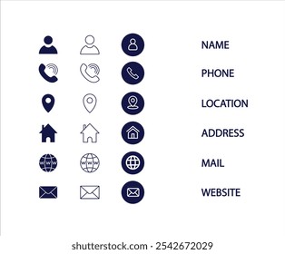 Coleção de Ícones de Conexão.Entre em contato conosco ícone set.Ícones de Contato e Comunicação.Ícone Conjunto de Comunicação.