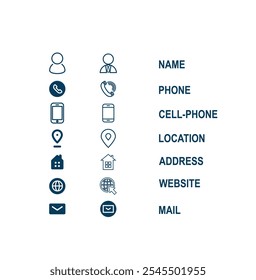 Coleção de Ícones de Conexão.Entre em contato conosco ícone set.Ícones de Contato e Comunicação.Ícone Conjunto de Comunicação.