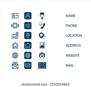 Coleção de Ícones de Conexão.Entre em contato conosco ícone set.Ícones de Contato e Comunicação.Ícone Conjunto de Comunicação.