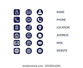 Coleção de Ícones de Conexão.Entre em contato conosco ícone set.Ícones de Contato e Comunicação.Ícone Conjunto de Comunicação.