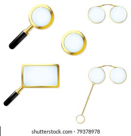 The collection consists of magnifying glasses, pensions and lorgnette