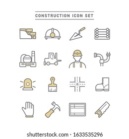 COLLECTION OF CONSTRUCTION LINE ICONS