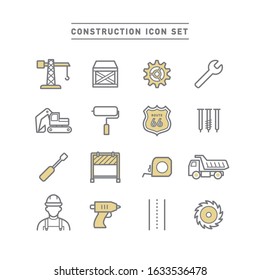 COLLECTION OF CONSTRUCTION LINE ICONS