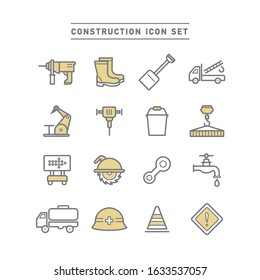 COLLECTION OF CONSTRUCTION LINE ICONS