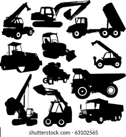 collection of construction machine - vector