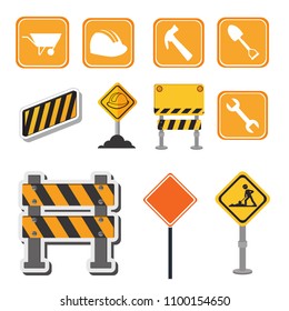Collection of Construction signs