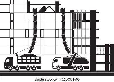 Collection of construction waste - vector illustration