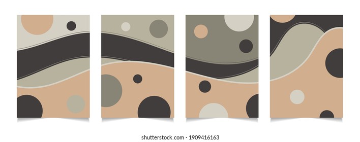 Collection of contemporary art posters in pastel colors. Abstract geometric elements and strokes color. Great vector layout design template for social media, postcards, print, cover poster, flyer