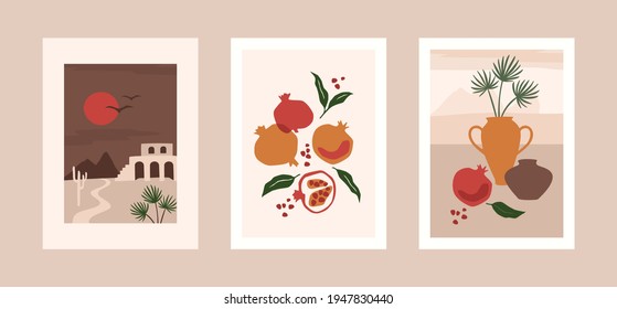 Collection of contemporary art prints. Modern vector design for wall art, posters, cards, t-shirts, packaging and more