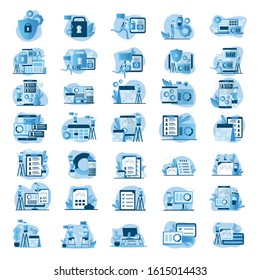 A collection of content creator icons on a white background