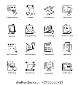 
Colección de Iconos Lineales de Escritura de Contenido


