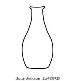 Collection of contour drawings of vases in eps 10. Linear vector illustration. Ceramic vases