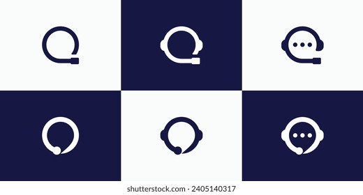Colección de diseños de logotipo de servicio al cliente de burbujas de conversación