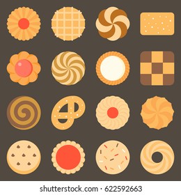 Collection Of Cookie And Biscuits Set 2, Flat Design