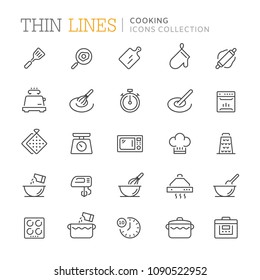 Collection of cooking thin line icons. Vector eps 8