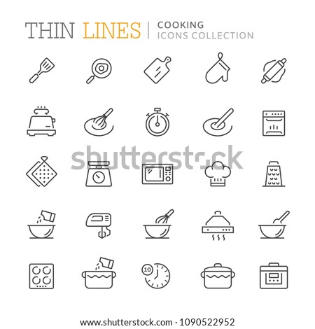 Collection of cooking thin line icons. Vector eps 8