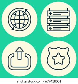 Collection Of Cop Symbol, Plane Schedule, Exit And Other Elements. Also Includes Symbols Such As Around, Exit, Badge.