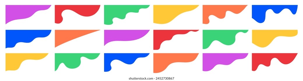 Collection of corner shape for website page, banner, card vector illustration 