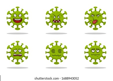 Kollektion von Corona-Virus-Expression Ausbrüche flachen Vektorgrafik