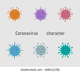 Collection coronavirus. Character coronavirus. Vector illustration.
