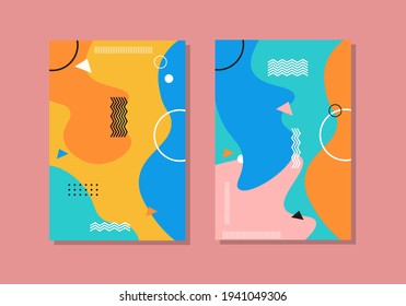 Collection of corporate identity brochure templates. Layout design. Abstraction. A set of flyers. Vector illustration