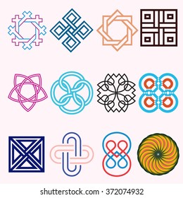 Collection of corporate logo elements and icons template
