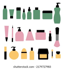 Collection of cosmetic beauty product package 