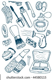 Collection of cosmetics doodles