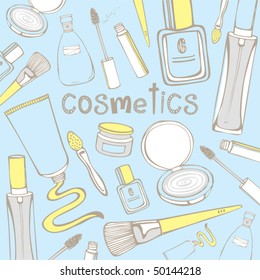  Collection of cosmetics doodles