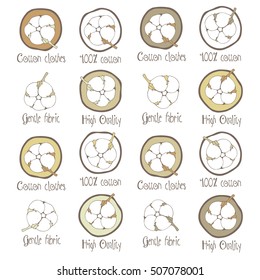 Collection cotton icon with text.
