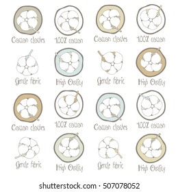 Collection cotton icon with text.