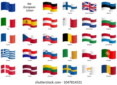 collection of country flags of the European Union vector file