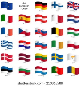 Collection Of Country Flags European Union Vector