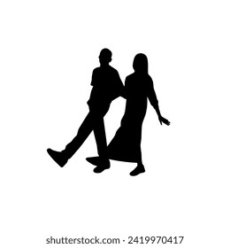 collection of couple silhouettes, romantic silhouettes holding hands celebrating Valentine's Day, simple and editable 