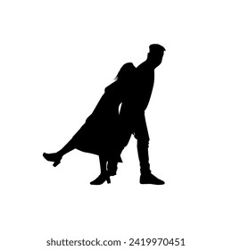 collection of couple silhouettes, romantic silhouettes holding hands celebrating Valentine's Day, simple and editable 