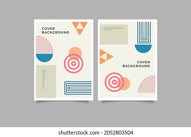 A collection of cover background templates for presentations, corporate cover documents, corporate, with a modern minimalist style that is very elegant,geometric memphis design.vector illustration