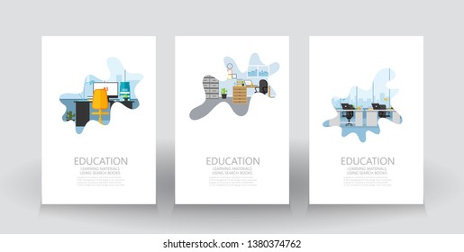 
Collection of cover with brushed pattern for books arranged in layers created for beauty and education.