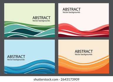Collection of Cover Design Template. Golden line Abstract background. Cover templates for catalog, brochure, poster, portfolio. Vector illustration. - stock illustration