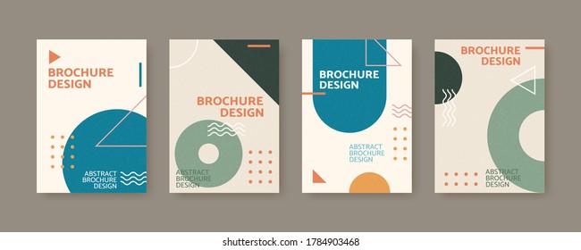 Collection of cover template in Bauhaus style, designed with classic geometric patterns in Nordic color