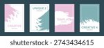 Collection of covers with brush strokes for books, abstract Grunge Textured Vector Poster and Modern Flyer Template. Vector illustration.