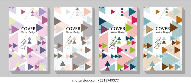 Collection of covers with brush strokes for books, magazines, catalogs. Modern template design for cover or web