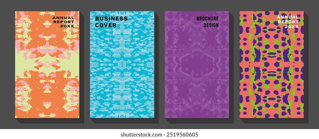 Collection of covers with brush strokes for books, magazines, catalogs.   Swiss Design Print. Bauhaus Poster.