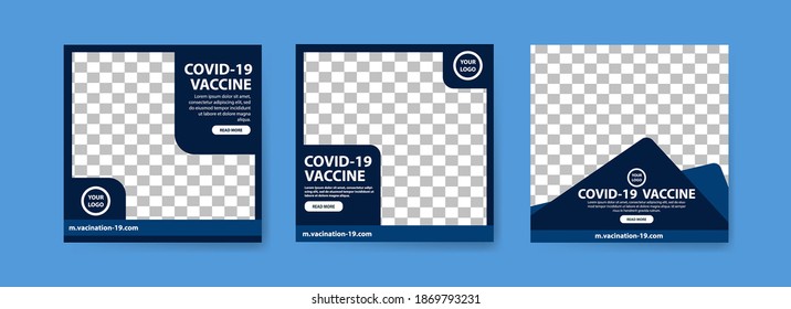 Colección de artículos de vacunas covid-19 en medios sociales. vacuna para covid-19. para la socialización de la vacunación del virus covid-19.